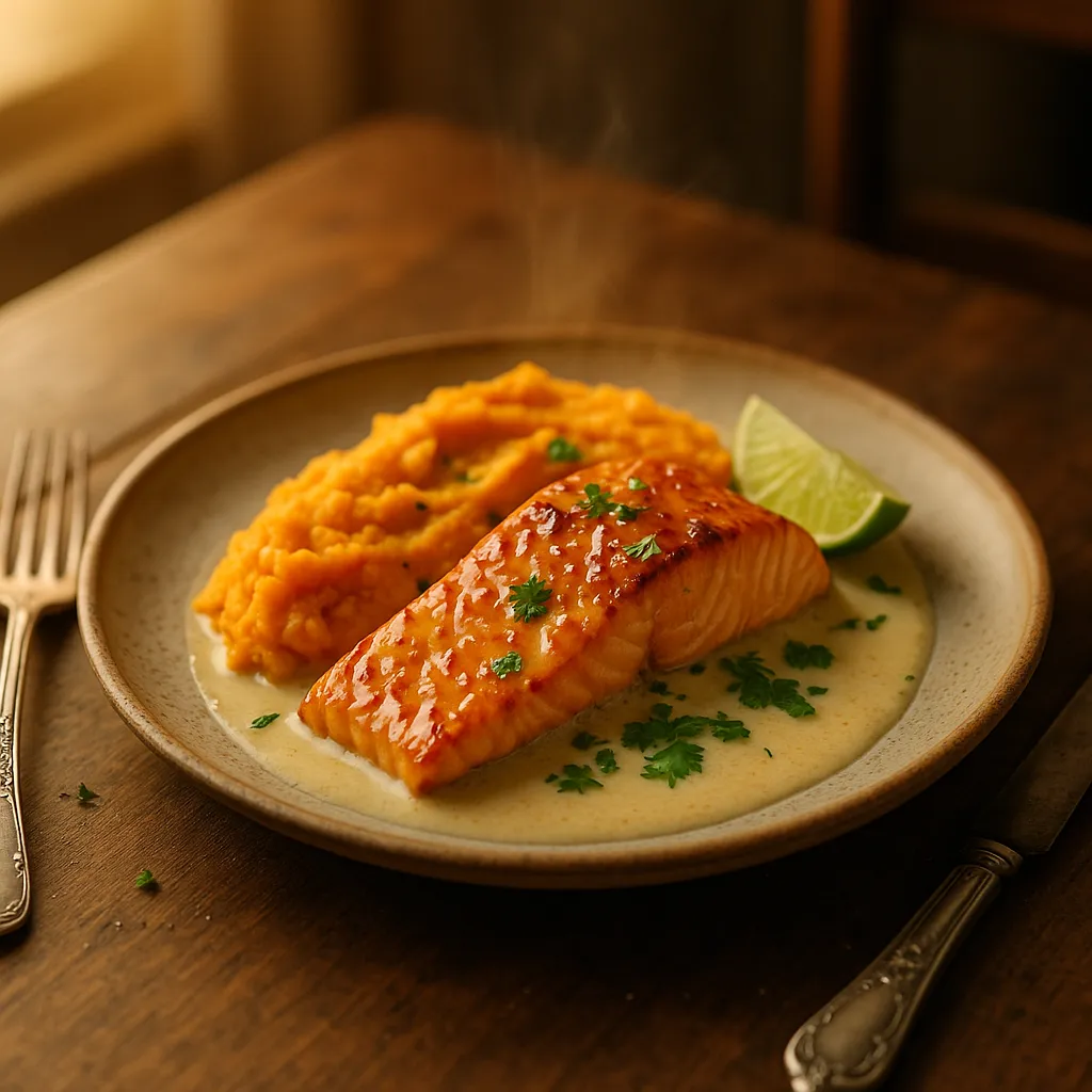 Coconut Miso Salmon and Sweet Potatoes