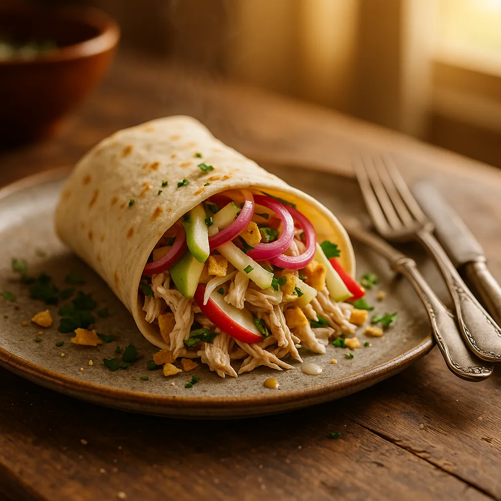 Fresh and Crisp Garden Chicken Wrap