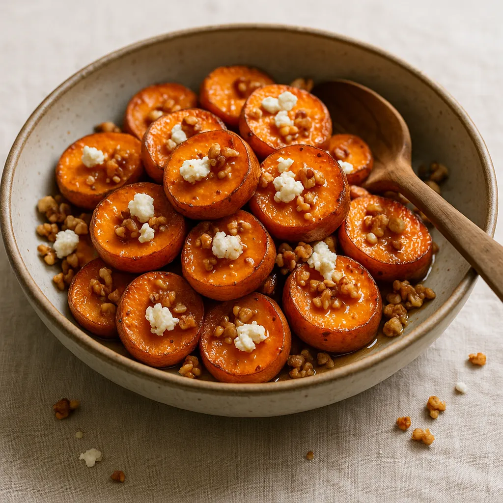 Garlic Honey Butter Sweet Potatoe Rounds