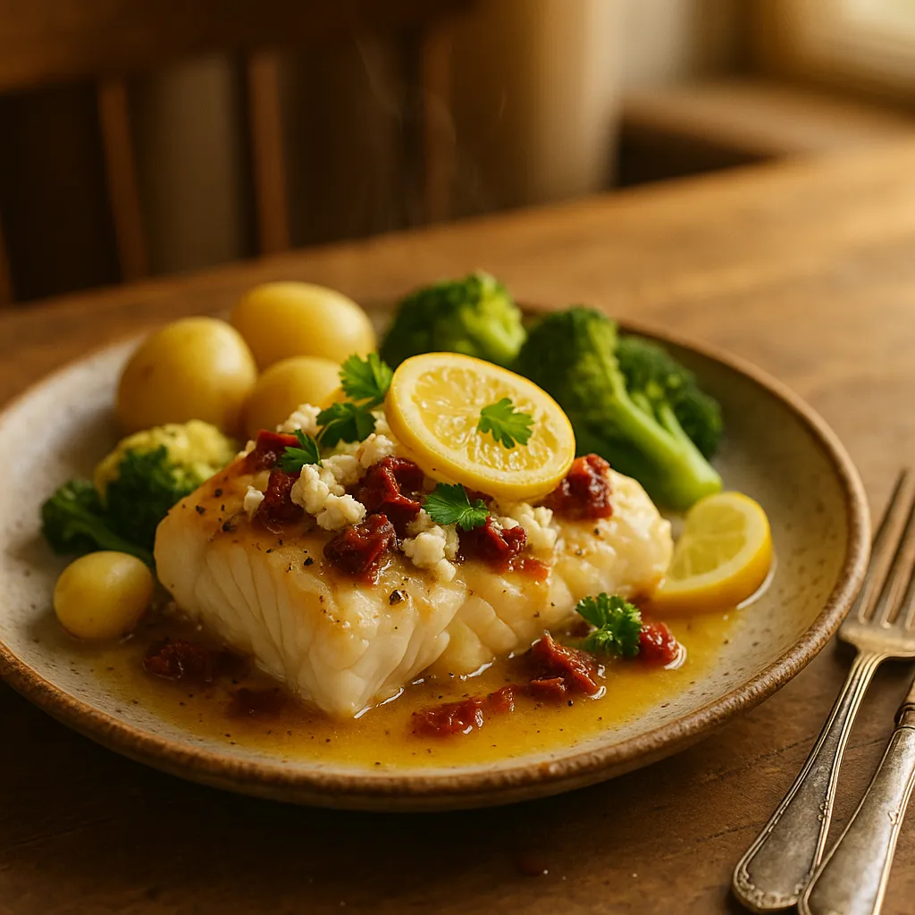 Goat Cheese Onion Tomato Cod