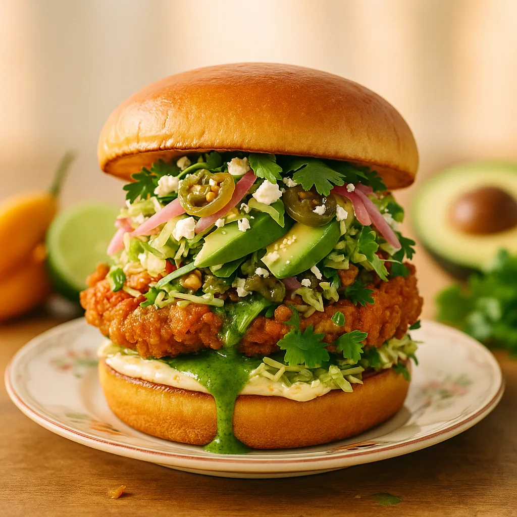 Peruvian Green Sauce Chicken Sandwich