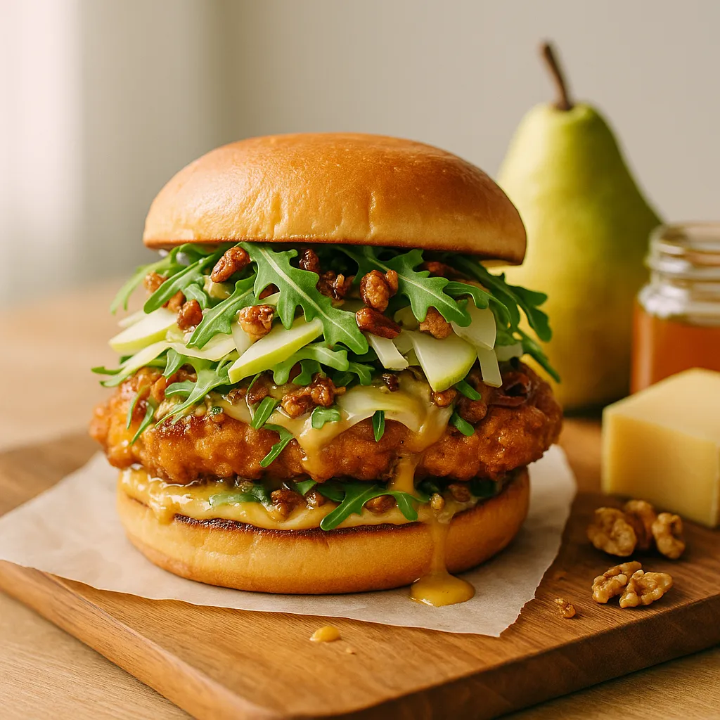 Honey Mustard Aged Gruyère Pear Chicken Sandwich